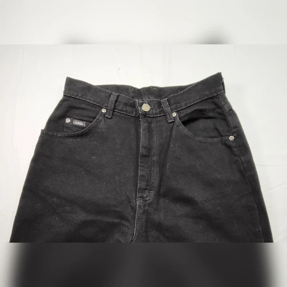 Vintage LEE Relaxed Fit Jeans Black Label Black Denim Tapered Leg - Size 8 - Picture 3 of 6